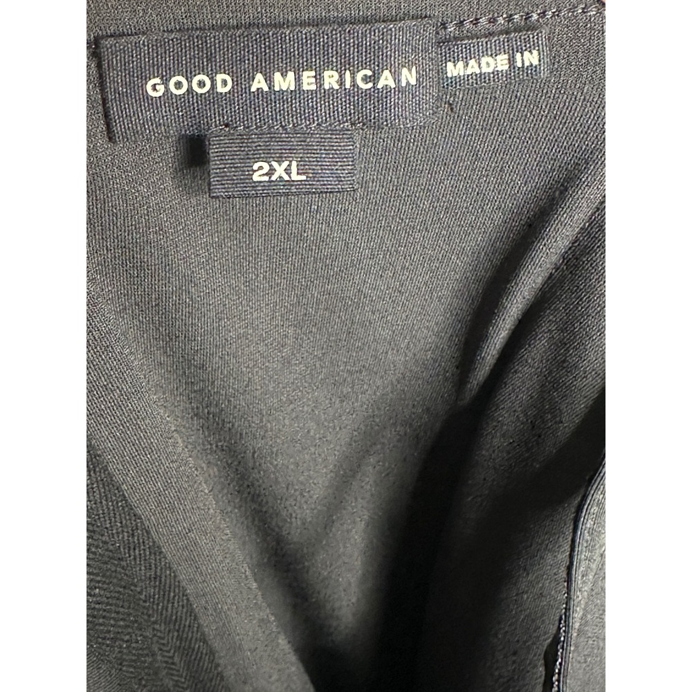 Good American Mini Dress 2X Black Scuba Bodycon GDW0228 LBD Capsule Minimalist - Picture 4 of 6